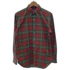 RALPH LAUREN　チェックシャツ　長袖　トップス　ボタンダウン　ワンポイント　スモールポニー　刺しゅう　古着　/1552