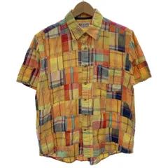 CHAPS RALPH LAUREN　パッチワークシャツ　チェックシャツ　半袖　トップス　レギュラーカラー　胸ポケット　古着　/1127