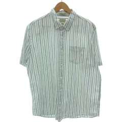 L.L.Bean　ストライプシャツ　半袖　トップス　ボタンダウン　胸ポケット　オーバーサイズ　アウトドア　古着　/1150