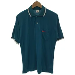 NIKE　ポロシャツ　90s vintage　90年代　OLD　半袖　トップス　ハーフボタン　無地　ワンポイント　スウッシュ　刺しゅう　スポーツ　古着　/1595