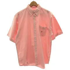 NAUTICA　プレーンシャツ　半袖　トップス　ボタンダウン　胸ポケット　無地　ワンポイント　刺しゅう　ストリート　古着　/1595