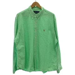 RALPH LAUREN　チェックシャツ　長袖　トップス　ボタンダウン　ワンポイント　スモールポニー　刺しゅう　オーバーサイズ　古着　/1596