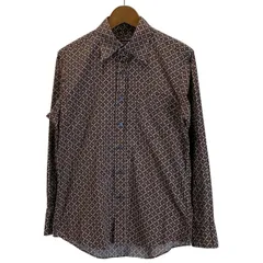 BURBERRY　柄シャツ　長袖　トップス　レギュラーカラー　胸ポケット　総柄　幾何学模様　日本製　古着　/1156