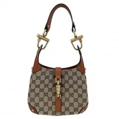 グッチ ハンドバッグ レディース ジャッキー ワンハンドバッグ　 肩掛け GUCCI 120885 GGキャンバス レザー ベージュ オレンジ ゴールド金具 美品【中古品】