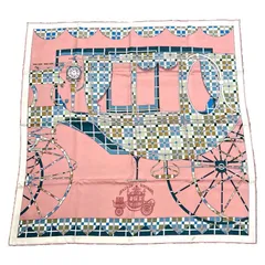 HERMES エルメス　カレ90　スカーフ　BALADE　ECOSS AISE　スコットランドのバラード　ピンク　レディース