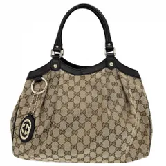 グッチ ハンドバッグ レディース スーキー トートバッグ GUCCI 211944 GGキャンバス レザー ブラウン 茶 ベージュ ゴールド金具【中古品】
