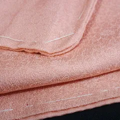 色無地　一つ紋　着物　地模様菊　本場奄美大島泥染【232398】