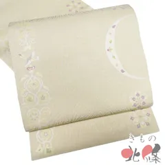 袋帯 中古 リサイクル 正絹 セミフォーマル 仕立て上がり 蛍庵 花鳥の図 地模様 金通し 蒸栗色 多色 きもの北條 A1331-13