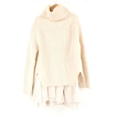 美品 SNIDEL スナイデル SWNO214208 フリルコンビニットワンピース ONE SIZE アクリル他 セットアップ 長袖 ミニ丈 タートルネック レディース AO3766A78 