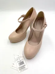 JILLSTUART ジルスチュアート 牛革 ベルト ビジューヒール パンプス size23.0?/ベージュ ■■◎レディース