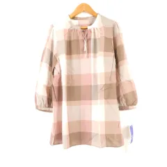 未使用 BLUE LABEL CRESTBRIDGE ブルーレーベルクレストブリッジ 55M13140 ブラウス 38 ポリエステル他 チュニック 七分袖 チェック柄 レディース AO3753A51 