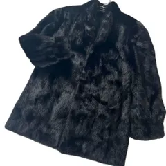 【高級品質】毛艶◎ 高級ミンク SAGAMINK ファーコート 本毛皮 貂 COAT black 着丈80