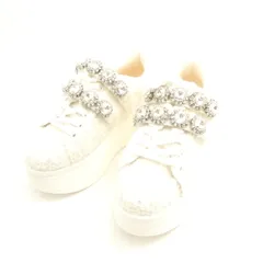 未使用 michell Macaron ミシェルマカロン スニーカー S ボア ローカット 厚底 ビジュ レディース AD1515 