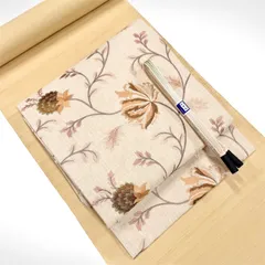 インド刺繍　名古屋帯　「凛」　花唐草　0468