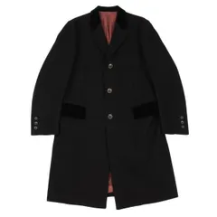 ジャンポールゴルチエクラシックJean Paul GAULTIER CLASSIQUE ラペル切替メルトンチェスターコート 黒48