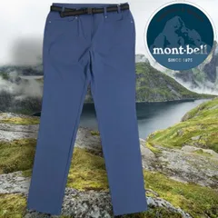 mont-bell モンベル REGULAR FIT ナイロン混 ベルト付 ストレッチ パンツ トレッキングパンツ ネイビー▲019▼00525k07