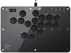 【訳アリ】アケコン レバーレス コントローラー 16ボタン PC用 ジョイスティック 格闘キーボード 格闘ゲーム パッド  TURBO連射 極薄ワイドパネル 膝置き OLED RGB LED ホットスワップ キーアサイン変更 SOCD方向制御