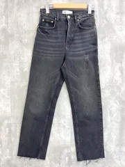 美品 ZARA ザラ ハイウエスト ダメージ加工 カットオフ デニムパンツ size34/黒系 ■■ レディース