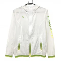 パーリーゲイツ ジップパーカー 白×ライトグリーン 薄手 PERTEX  レディース 1(M) ゴルフウェア PEARLY GATES