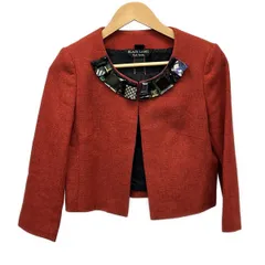 ブラックレーベルポールスミス ジャケット サイズ40 M レディース美品  - レッド 七分袖/ビジュー/ショート丈/オールシーズン