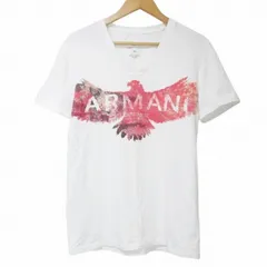 アルマーニエクスチェンジ A/X ARMANI EXCHANGE Tシャツ カットソー 半袖 プリント Vネック XS 白 ホワイト X