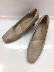 ORiental TRaffic オリエンタルトラフィック R-3204 ローヒール 型押し パンプス size38/ベージュ  ■■ レディース