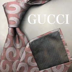 【極美品】GUCCI グッチ ネクタイ 総柄 ワインレッド グレー オシャレ