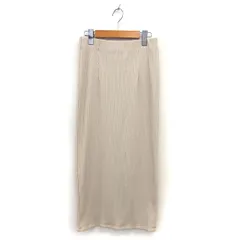 ナノユニバース nano universe リブ ナロー スカート マキシ スリット バックジップ コットン混 S ベージュ /NT24