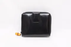 【GUCCI】（グッチ）　二つ折り財布／エナメル／バンブー