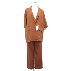 シーピーシーエム CPCM セットアップ テーラードジャケット テーパードパンツ センタープレス シンプル ブラウン 茶 /KT7
