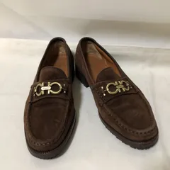 E208　Ferragamo　サルヴァトーレフェラガモ　ブラウン　スエード　ローファー　靴　シューズ　5 1/2