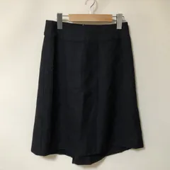 E206　BURBERRY　バーバリー　ブラック　チェック柄　スカート　36　膝丈　フレア　ウール　