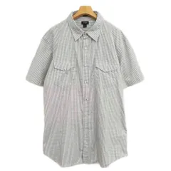 ジェイクルー J.CREW 美品 ギンガムチェック ウエスタン シャツ コットン 半袖 XL グレー