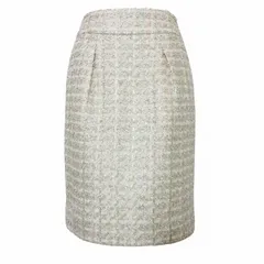 エポカ EPOCA ツイードスカート ラメ ひざ丈 タイト 38 S相当 ベージュ系 X