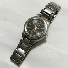 【送料無料】CITIZEN/シチズン/Eco-Drive/エコドライブ/チタニウム/ソーラー腕時計/ブラック×シルバー/動作未確認/中古品/ジャンク品扱い