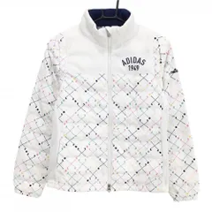 【新品】アディダス 2WAY中綿ジャケット 白マルチカラー 総柄 warmlite 袖着脱可 防風 レディース M ゴルフウェア adidas