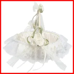 レース ロマンチック 手提げ ばすけっと 花かご 手織り手作り フラワーガールばすけっと ちょう結び 飾りかご ウェディングバスケット 大容量 花嫁 軽量 おしゃれ 写真道具 リングピロー用バスケット 白 イベント かご リングピロー お祝い用 結婚式