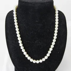 美品『USED』ネックレス パール/シルバー レディース 7mm玉 真珠 オフホワイト 白 パーティ お呼ばれ フォーマル 上品