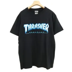 スラッシャー THRASHER HOMETOWN ICE S/S Tシャツ ロゴプリント 美品 半袖 M ブラック