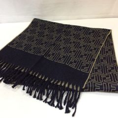 FENDI ズッカ柄 FF ロゴ フリンジマフラー ITALY製 ウール - メルカリ