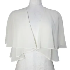 ロッソ ROSSO アーバンリサーチ ボレロ カーディガン オケージョン 羽織 シフォン 半袖 ショート丈 ボタンレス フリーサイズ ベージュ /X