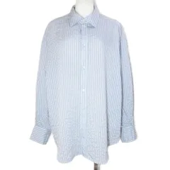 センスオブプレイス バイ アーバンリサーチ Sense of Place by Urban Research 美品 シアーストライプシャツ 長袖 One 青 ブルー /X