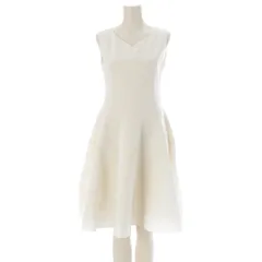 フォクシー ニューヨーク Night fall ドレス ノースリーブ フレア ワンピース ホワイト 38【中古】