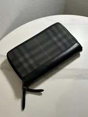 【BURBERRY】バーバリー 長財布 オーガナイザー チェック ブラック