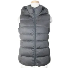 ユニクロ UNIQLO ダウンベスト ジップアップ 2WAYフード ジップアップ M グレー /X