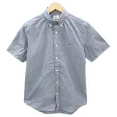 ラコステ LACOSTE シャンブレーシャツ 3 グレー 半袖 ボタンダウン ロゴ刺繡 /YS1 ■GY58