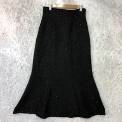 GRL グレイル ラメ スパンコール ツイード マーメイド スカート ブラック Lサイズ ◇〇