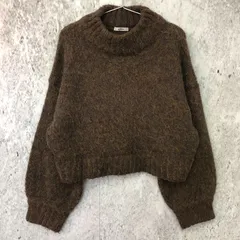 MURUA ムルーア ショート ブラッシュド ニット ブラウン系 Fサイズ ◇〇☆