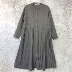 新品 レイビームス プリーツ キリカエ ノースリーブ ワンピース ブルー 