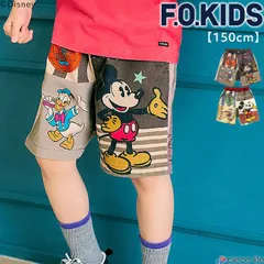 【2026春夏新作】ハーフパンツ キッズ ズボン パンツ 半ズボン 短パン 男の子 女の子 ジュニア レディース ディズニー ミッキー ミッキーマウス コラボ 子供服 ボトムス 春 夏 秋 綿 エフオーキッズ 150cm R223026